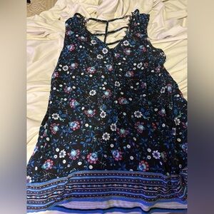 Ricki's Black and Blue Floral Top